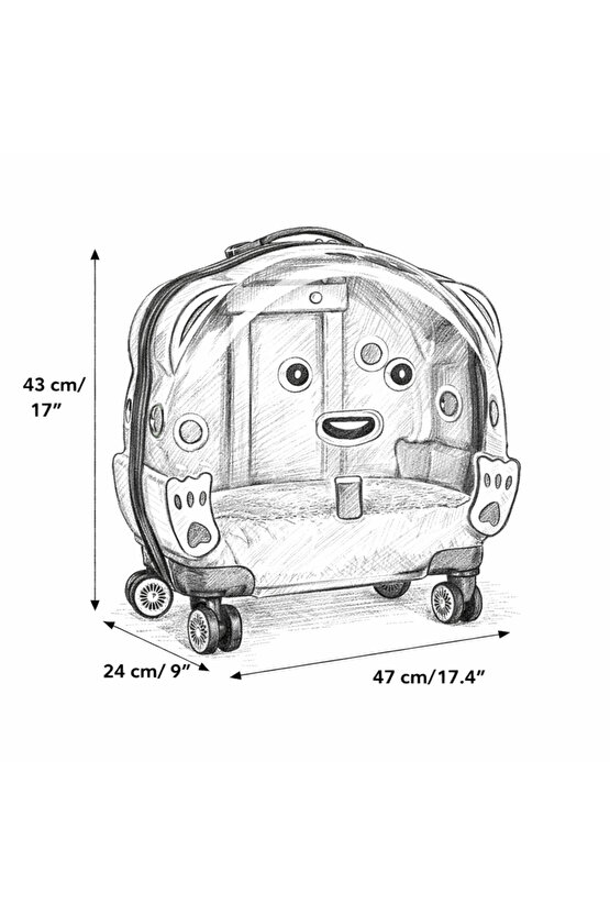 VG Şeffaf Tekerlekli ve Çekçekli Kedi Köpek Taşıma Valizi Büyük Model