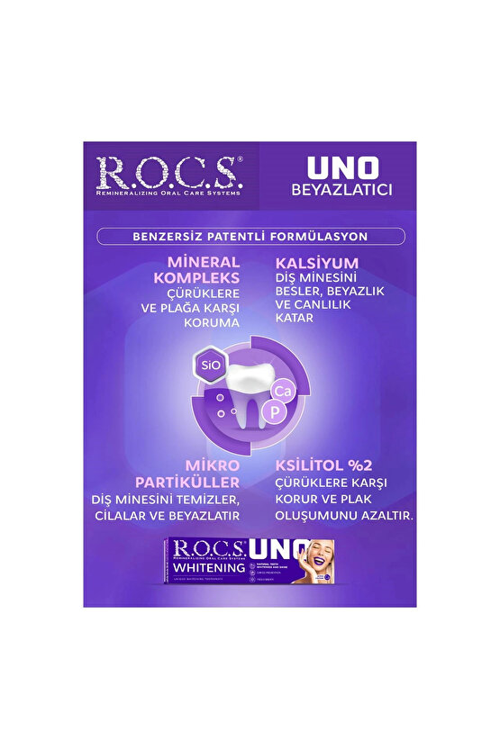 Rocs Uno Hızlı Beyazlatıcı Diş Macunu 74g