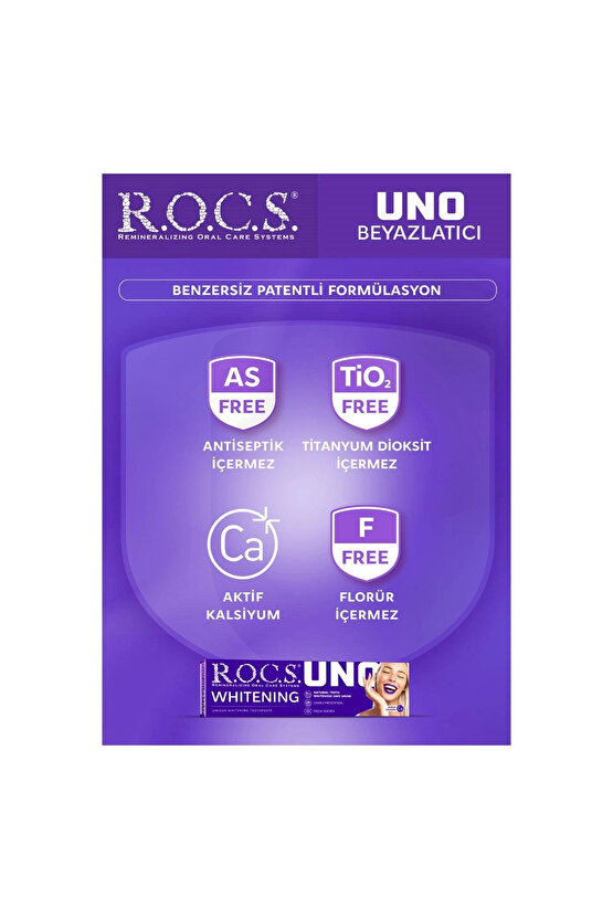 Rocs Uno Hızlı Beyazlatıcı Diş Macunu 74g