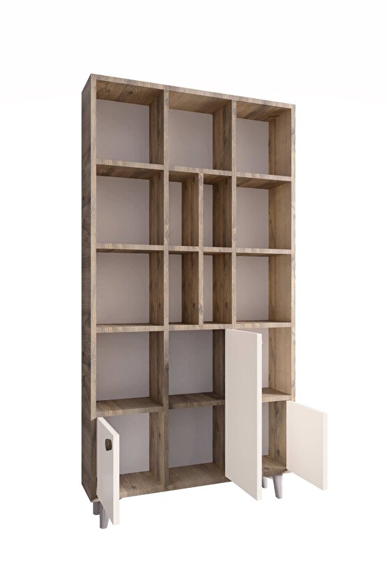 Remy Kitaplık Atlantik Çam-Vizon Bej