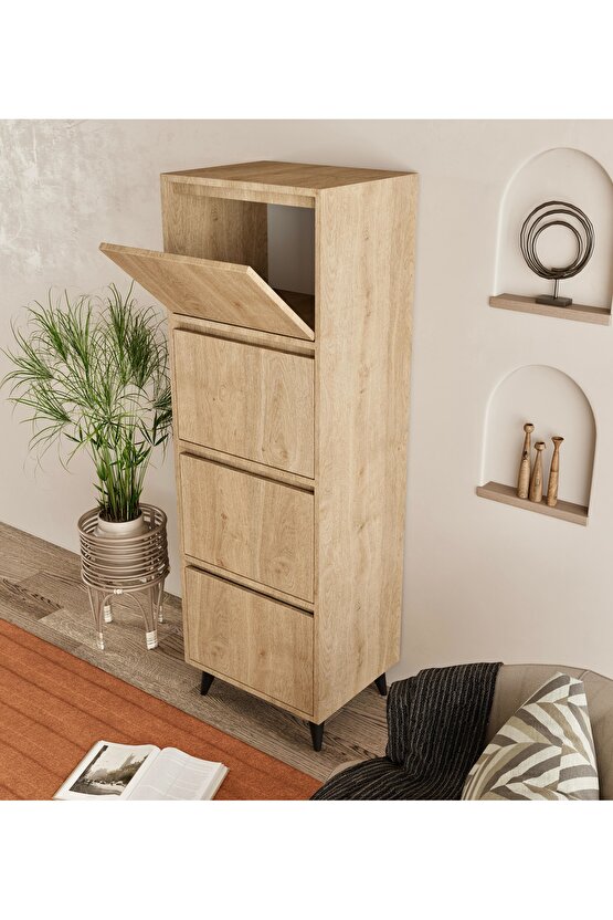 Mely Çok Amaçlı Dolap-Ekmeklik Safir Meşe