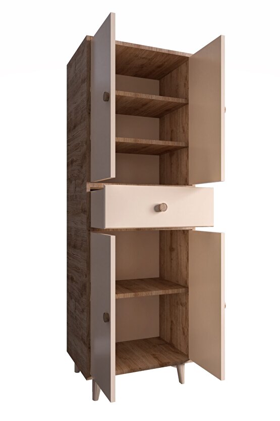 Eva Çok Amaçlı Dolap Safir Meşe-Vizon Bej