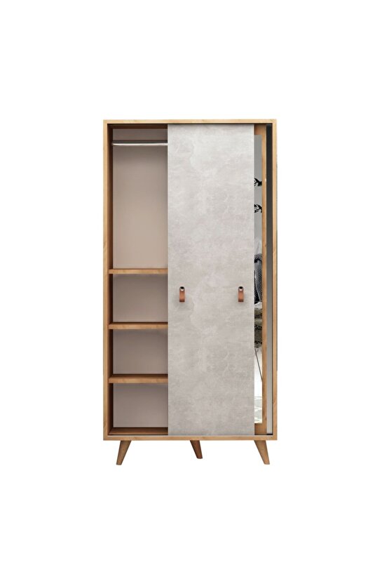 Troya Aynalı Sürgü Gardırop