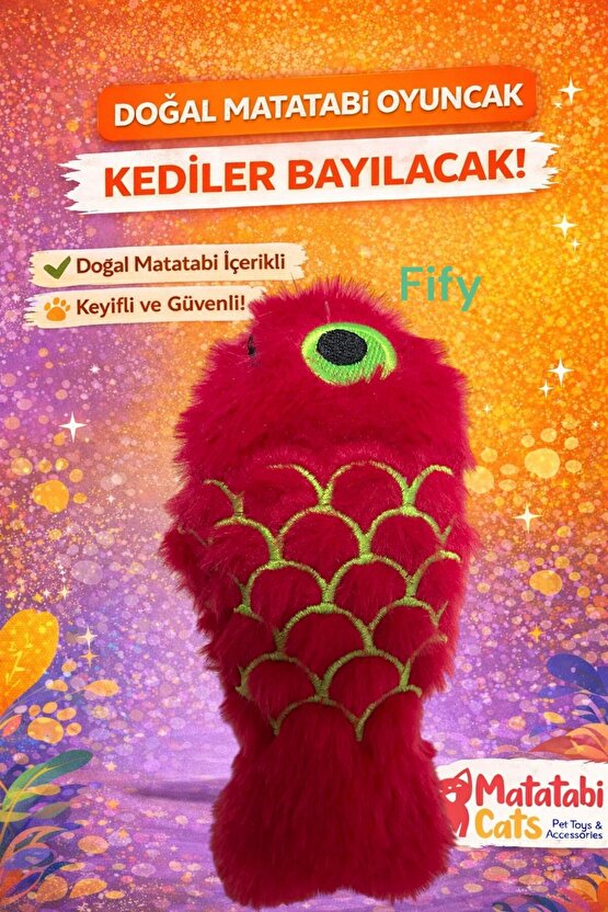 FİFY Peluş Kedi Oyuncağı-Matatabi İçerikli, Dayanıklı, Kediler İçin Eğlenceli Oyuncak