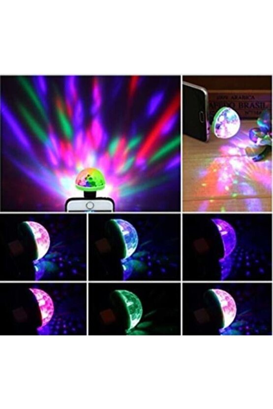 Araç Içi Sese Duyarlı Mini Disko Topu Led Usbli -telefon Uyumlu