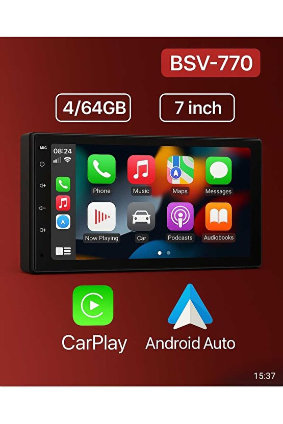 7 Inç Carplay Li 2 Gb Ram 32 Gb Hafıza Android Dauble Oto Teyip Wi-fi Youtube Google
