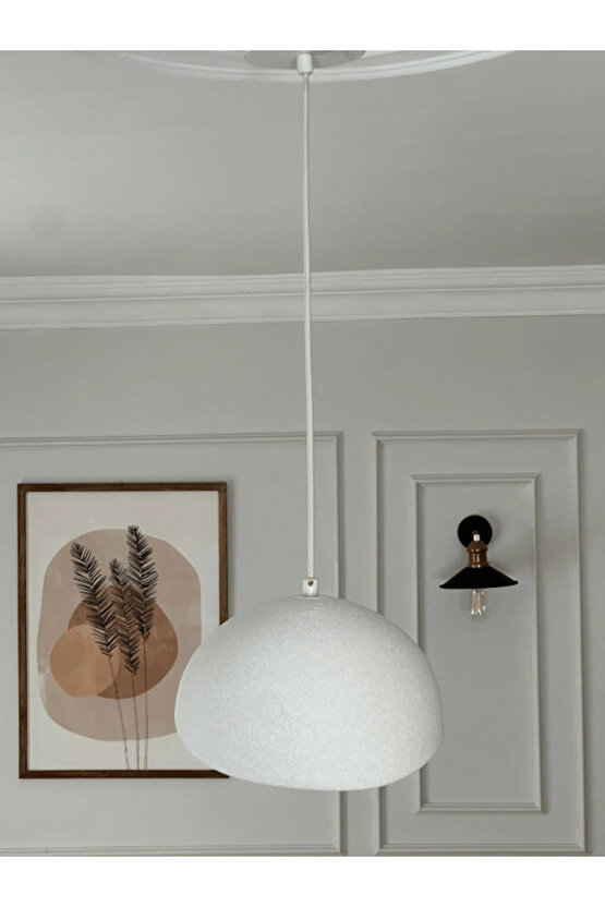 Beton Görünümlü İskandinav &Bohem Tekli Avize (plastik)