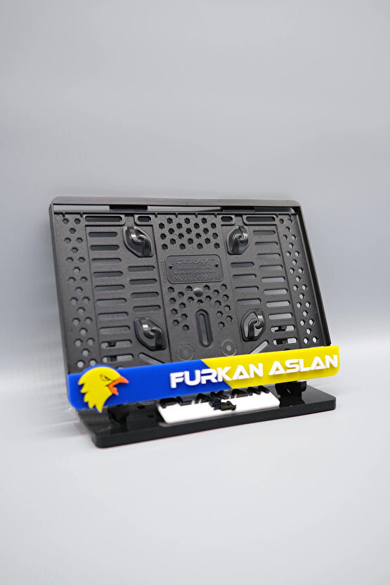 SARI LACİVERT TARAFTAR 3D KABARTMALI KİŞİYE ÖZEL İSİMLİ PLEKSİ MOTOR PLAKALIĞI