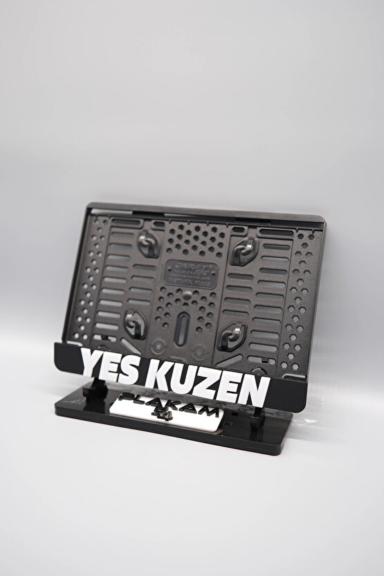 YES KUZEN 3D KABARTMALI BEYAZ PLEKSİ MOTOR PLAKALIĞI