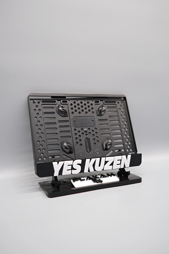 YES KUZEN 3D KABARTMALI BEYAZ PLEKSİ MOTOR PLAKALIĞI