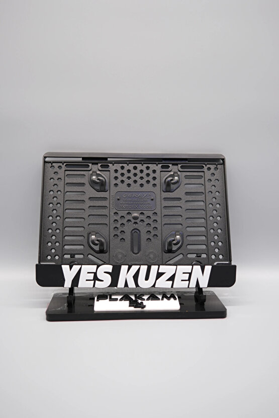 YES KUZEN 3D KABARTMALI BEYAZ PLEKSİ MOTOR PLAKALIĞI