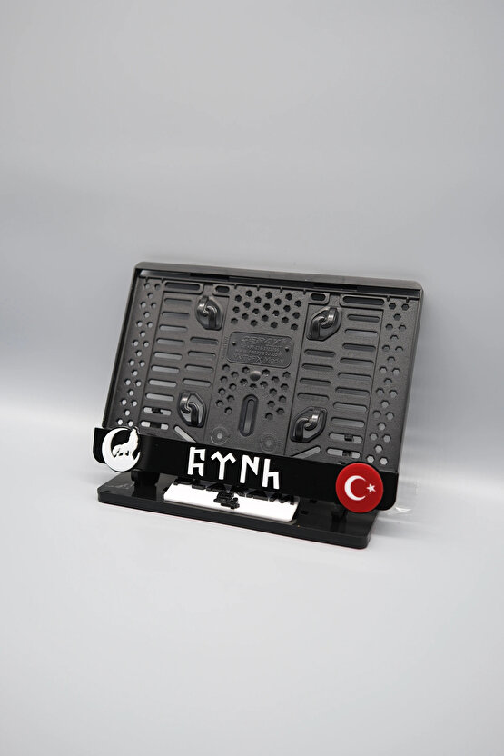 KURT - TÜRK - BAYRAK 3D KABARTMALI PLEKSİ MOTOR PLAKALIĞI