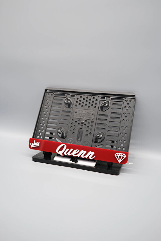 QUENN 3D KABARTMALI PLEKSİ KIRMIZI MOTOR PLAKALIĞI