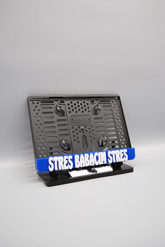 STRES BABACIM STRES 3D KABARTMALI MAVİ PLEKSİ MOTOR PLAKALIĞI