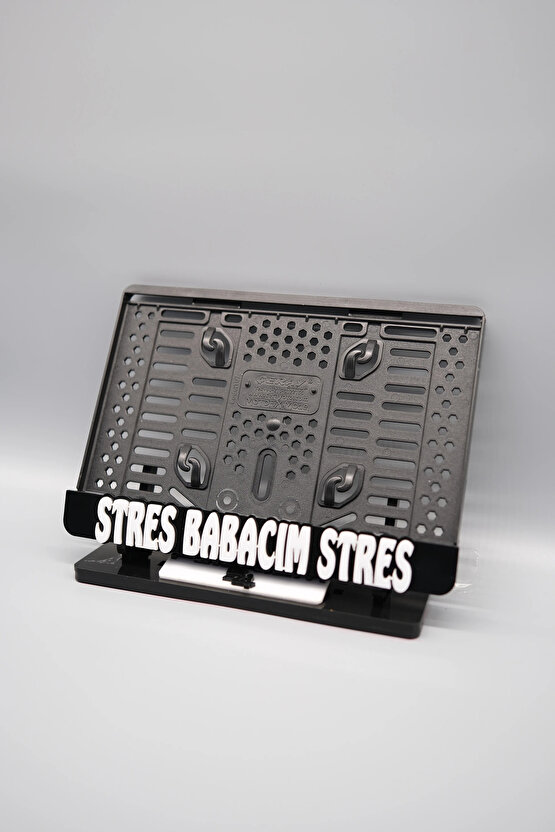 STRES BABACIM STRES 3D KABARTMALI SİYAH PLEKSİ MOTOR PLAKALIĞI