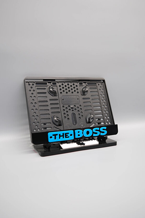 THE BOSS 3D KABARTMALI MAVİ PLEKSİ MOTOR PLAKALIĞI