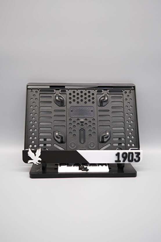 SİYAH BEYAZ TARAFTAR 3D KABARTMALI PLEKSİ MOTOR PLAKALIĞI