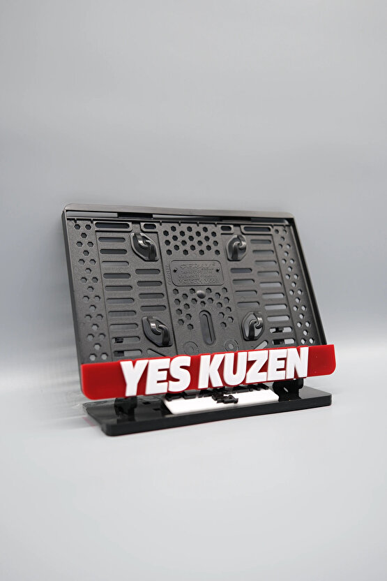 YES KUZEN 3D KABARTMALI KIRMIZI PLEKSİ MOTOR PLAKALIĞI