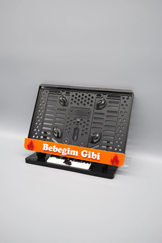 BEBEĞİM GİBİ 3D KABARTMALI TURUNCU PLEKSİ MOTOR PLAKALIĞI