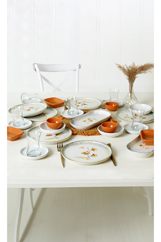 Sarı Çiçekli Kahvaltı Takımı 6 Kişilik 29 Parça