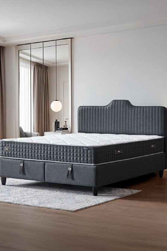 Menekşe Çift Kişilik Depolamalı Sandıklı Baza ve Başlık 2’li Set