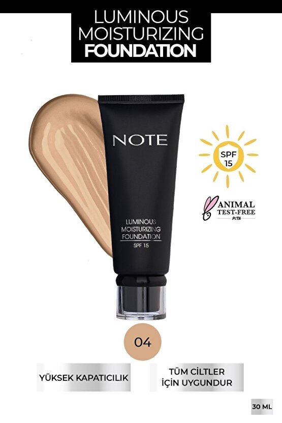 Luminous Moisturizing Spf 15 Nemlendirici Etkili Parlak Bitişli Fondöten - 04 Sand