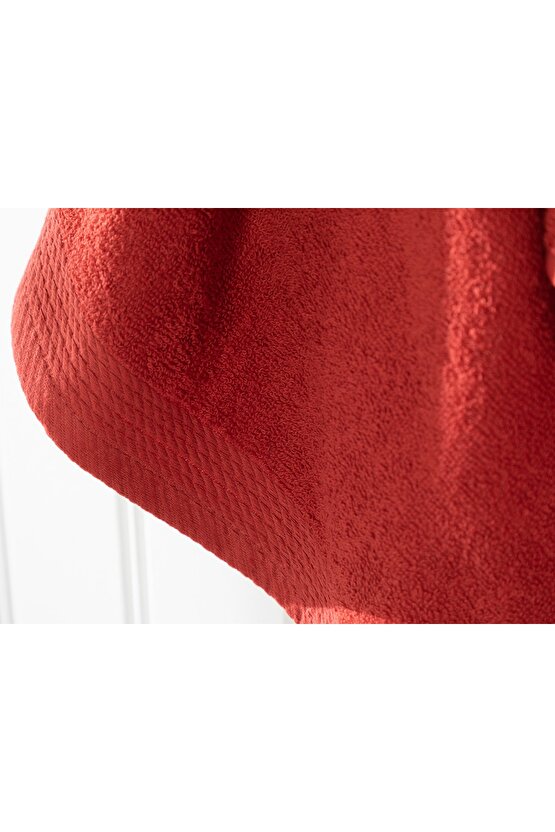 Plain Pamuklu Set Bornoz Seti S-m Kiremit