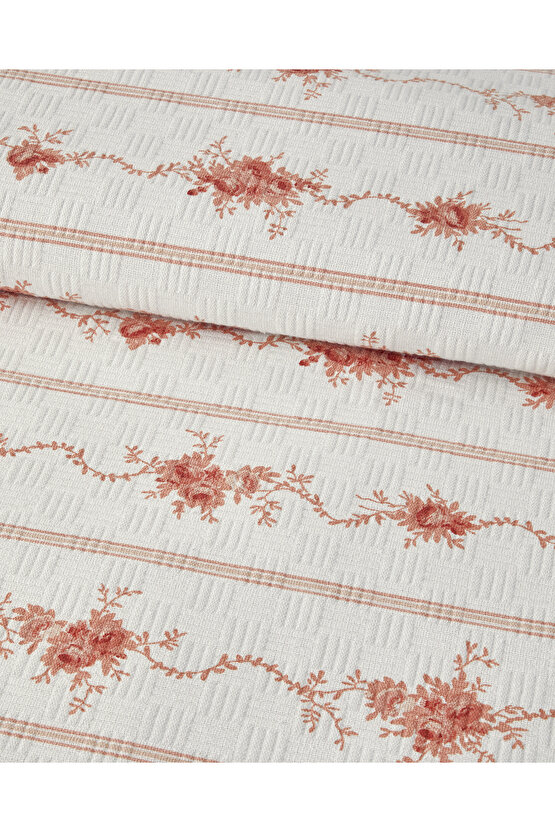 Flower Line Çift Kişilik Pike Turuncu