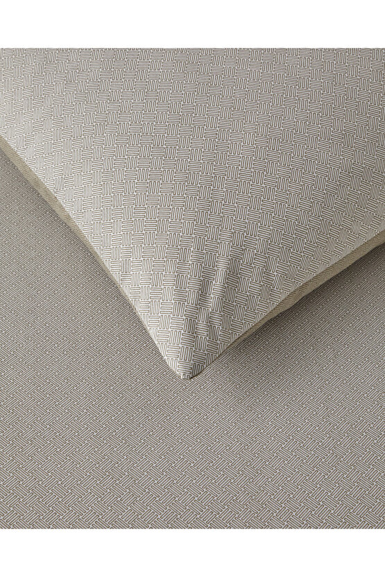 Flowing Stripes Kolay Ütülenir Tek Kişilik Nevresim Takımı 160x220 cm Bej