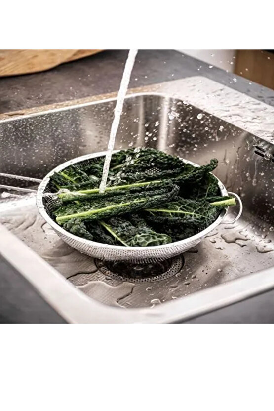 Premium Ürün Kaliteli Dayanıklı Kullanışlı Mutfak İçin İdeal Seçim 25 Cm Paslanmaz Çelik Süzgeç