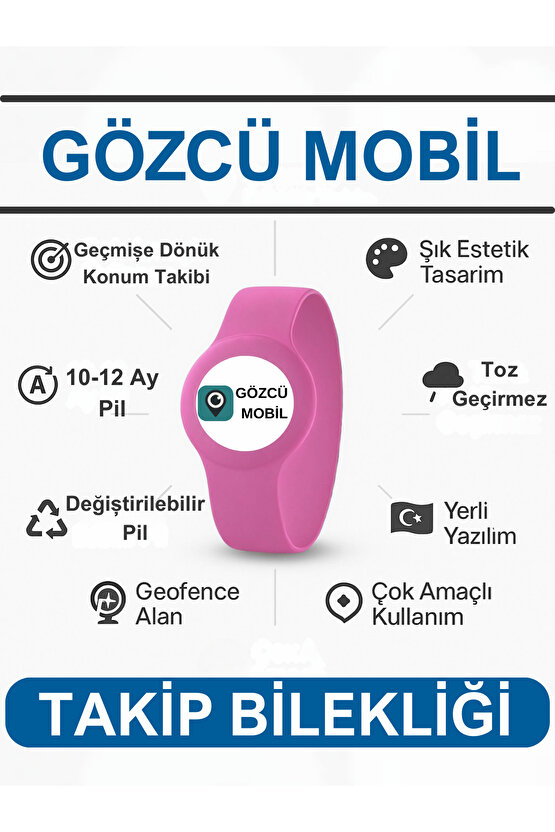 Takip Bilekliği IOS Android Uyumlu Çocuk Genç Yaşlı Hasta Takip Konum Bilekliği Takip Cihazı Simsiz