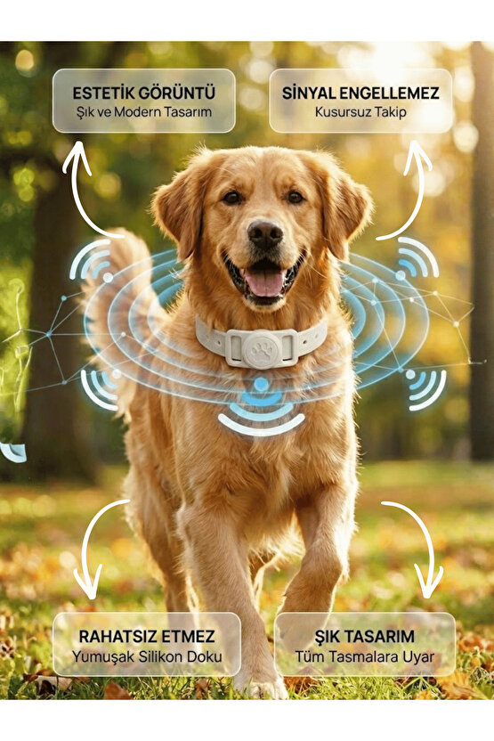 Boş Airtag Yuvalı Kedi Köpek Tasması Evcil Hayvan Pet Takip Cihazı Silikon Yaka Kılıfı Şık Tasarım