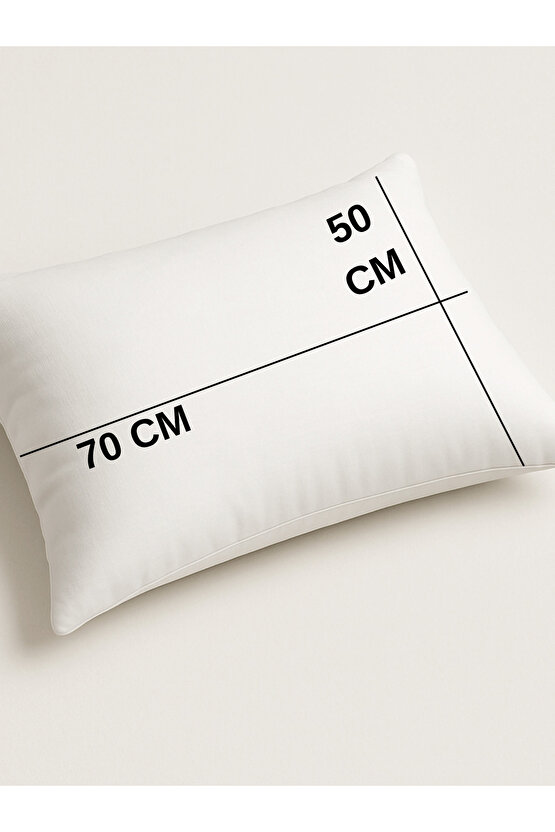 2Li 600 GR Pamuklu Silikon Yastık Yumuşak Antialerjik Makinede Yıkanabilir Pürüzsüz Yastık 50x70cm