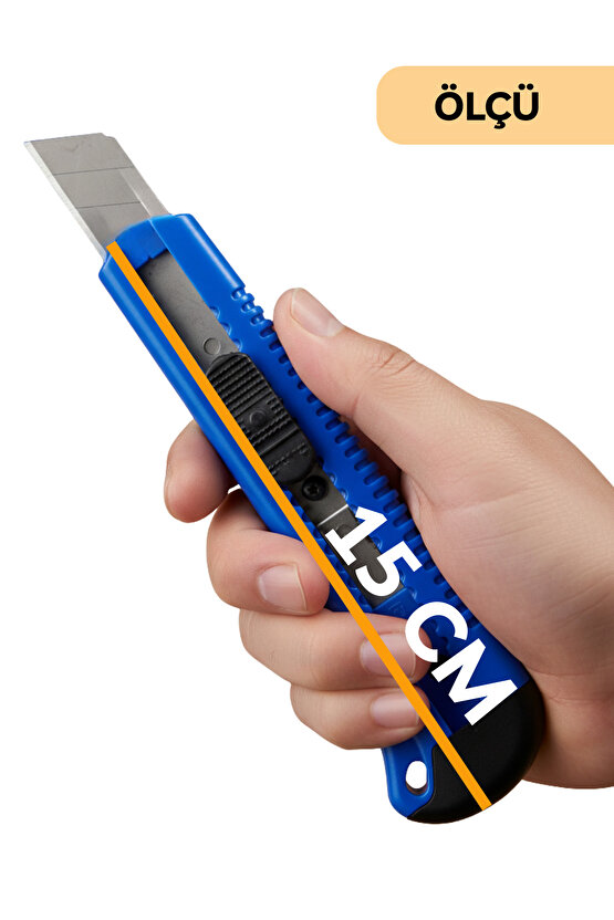 Falçata Plastik Gövde Geniş Maket Bıçağı Büyük Boy Halı Karton Kutu Gündelik Kullanım Hobi Bıçağı