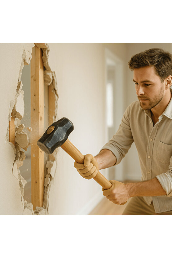 3kg Balyoz Başlığı Çelik Uçlu Yassı Çift Taraflı Kullanım Profesyonel Yıkım İnşaat Şantiye Sanayi