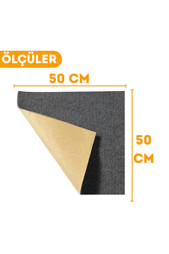 Kendinden Yapışkanlı Halıfleks Keçe Kaymaz Ev Tekne Ofis Yat Denizlicik Marina Karo Halısı 50x50 CM