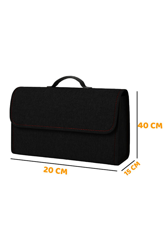 Beylini Premium Keçe Araç Bagaj Organizeri Suya Dayanıklı Pratik Taşınabilir Katlanabilir Siyah