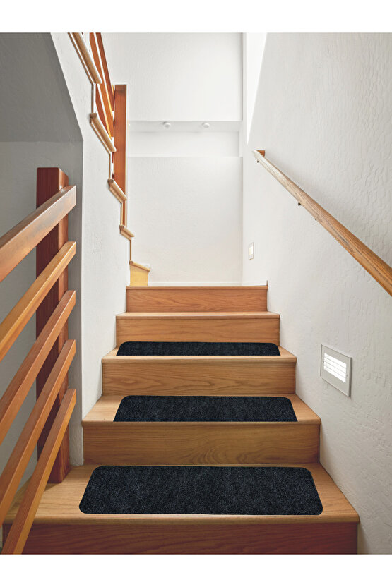 Merdiven Halısı Basamak Halısı Keçe Kaymaz Taban Yapışkanlı Halıfleks Antrasit 1li 20x75 Cm