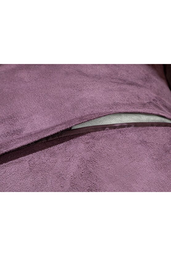 Soft Touch Rabbit Peluş Kırlent Kılıfı 45x45 Cm Mürdüm