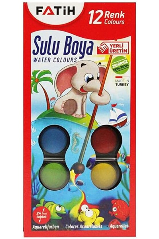 12li Büyük Boy Sulu Boya Seti  50040