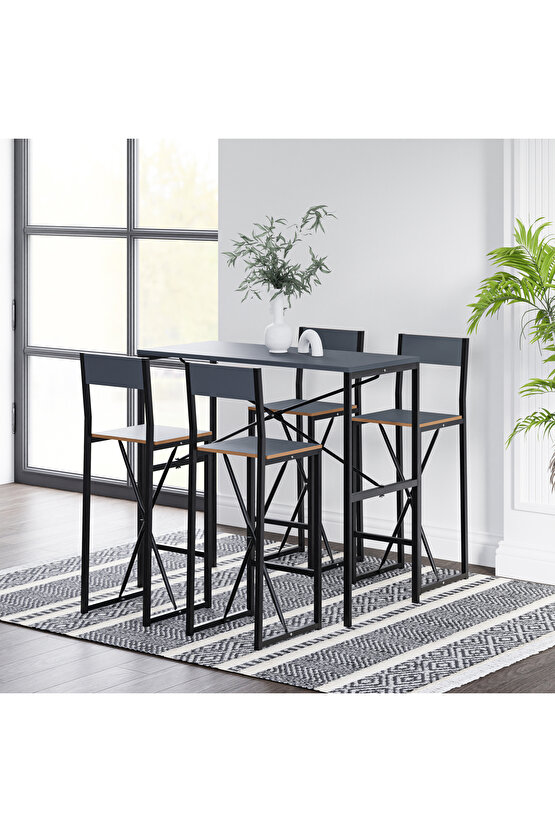 4 Kişilik Gzl Bar Masa Bar Sandalye Yemek Masa Sandalye Takımı