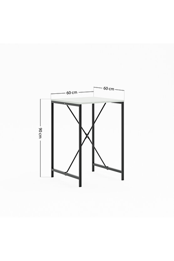 Bar Masa Sandalye Seti Mutfak Yemek Masası Takımı Beyaz 1572