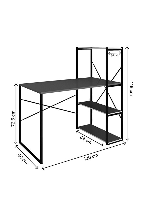Kitaplıklı Çalışma Masası Bilgisayar Ofis Masası