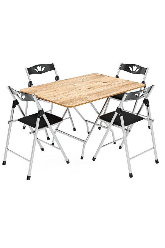 Katlanır Mutfak Masa ve 4 Adet Sandalye Takımı 60x90