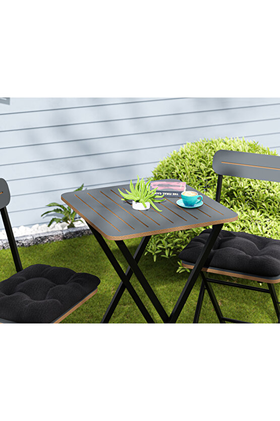 Bistro Takım Minderli Bahçe Masa Sandalye