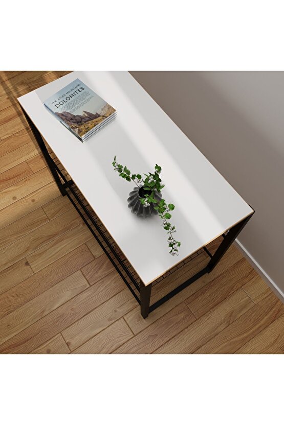 Geniş Metal Ayakkabılık Vestiyer 3 Katlı Ayakkabılık Beyaz 1361