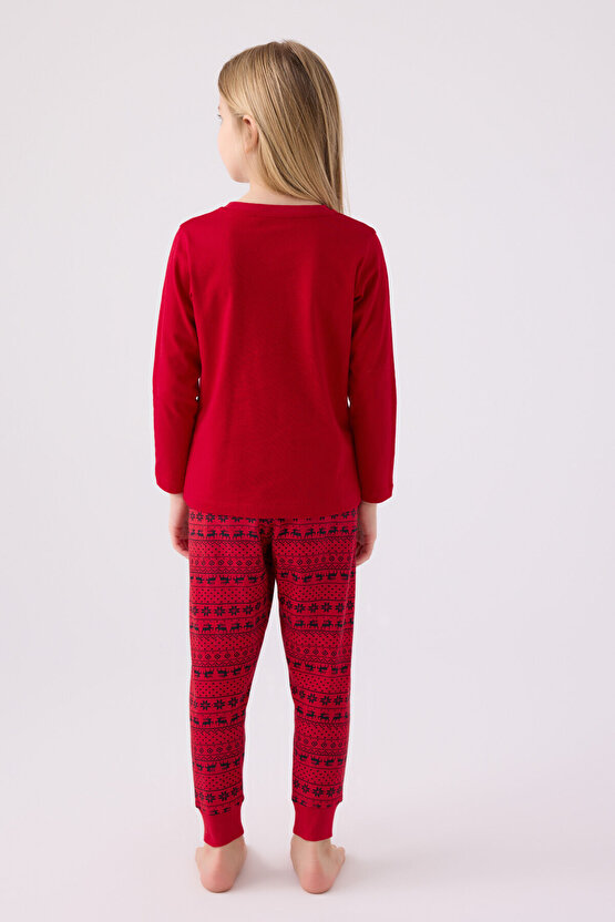 Kız Çocuk Kırmızı Pijama Takımı