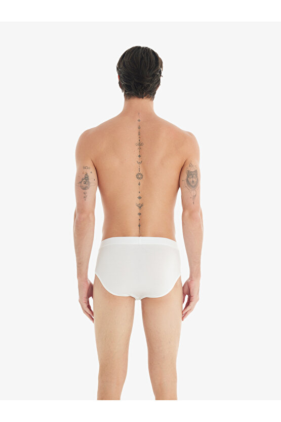 Black Spade 9311 % 94 Modal Kumaş Silver Serisi Erkek Slip Beyaz