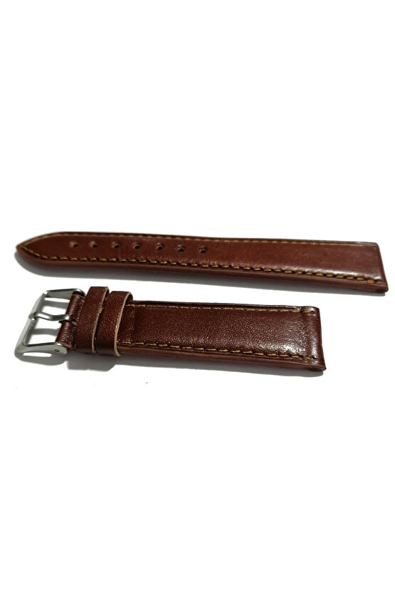 &Her Saate Uyumlu Hakiki Deri Saat Kordonu koyu kahve 18 mm (402 )