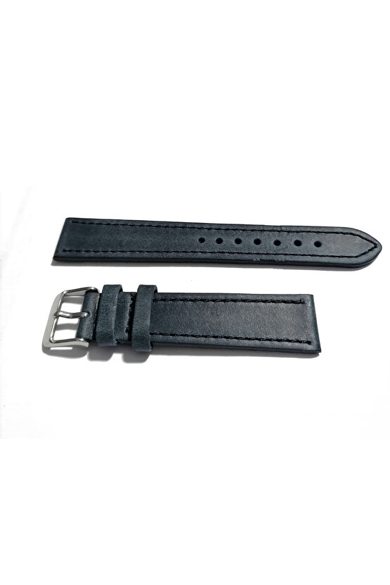 Klasik Saat Deri Kordon Saat Kayışı KOYU Mavi 18 mm (378 )